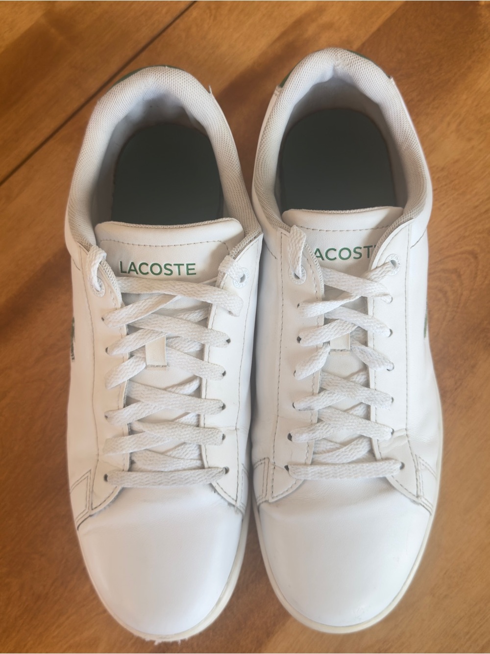 Lacoste White Leather Hydez Low-Top Sneakers Green Croc Logo Men’s 10 - Picture 8 of 16
